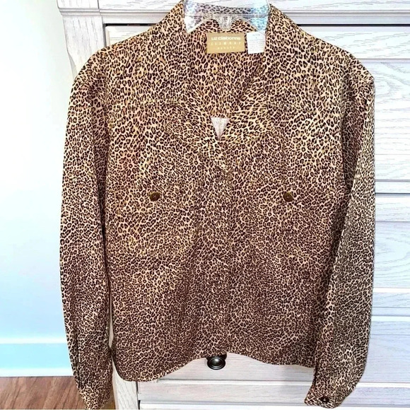 Liz Claiborne Animal Print Blazer Jacket Size 6 Petite BEAUTIFUL - Picture 4 of 12